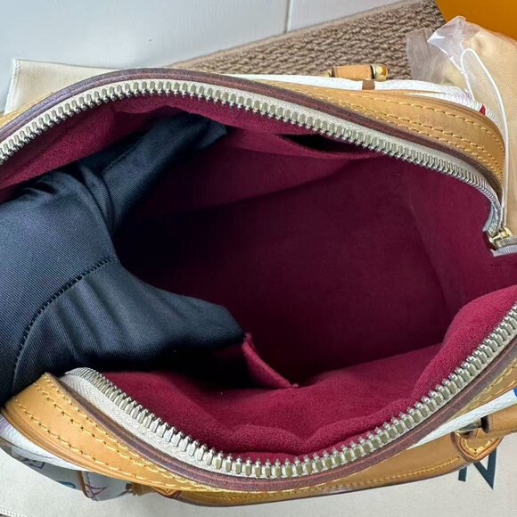 Louis Vuitton White Tricolor Coated Handbag - Picture 8 of 8